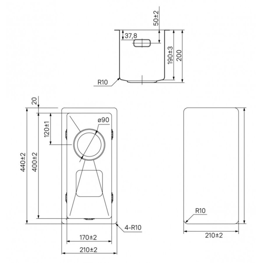 Мойка кухонная Iddis Edifice EDI21B0i77 21 см, 1 чаша, золото матовое