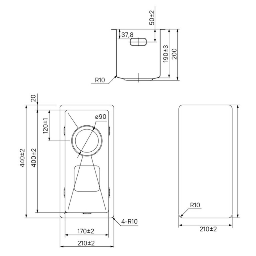 Мойка кухонная Iddis Edifice EDI21G0i77 21 см, 1 чаша, графит