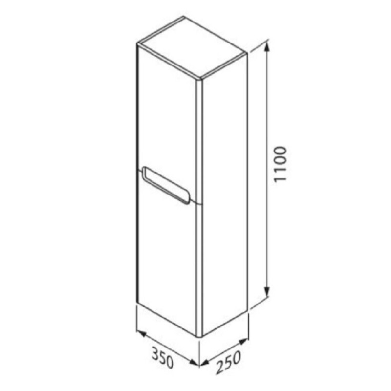 Пенал Iddis Edifice EDI35W0i97, 35 см, подвесной, белый