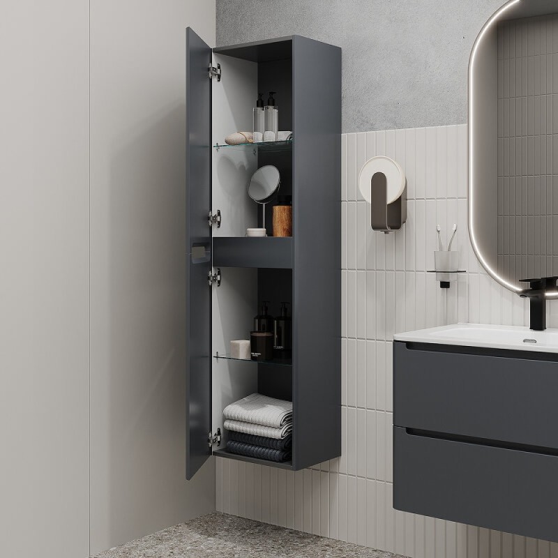 Пенал Iddis Edifice EDI40D0i97, 40 см, подвесной, темно-серый