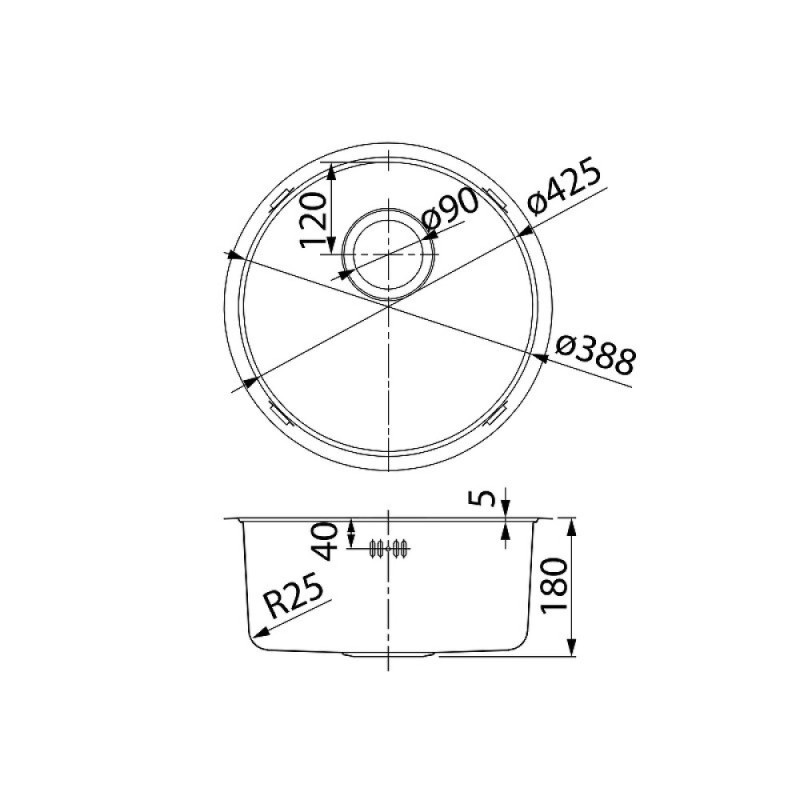 Кухонная мойка Iddis Edifice EDI42P0i77, 42.5 см, нержавеющая сталь, хром