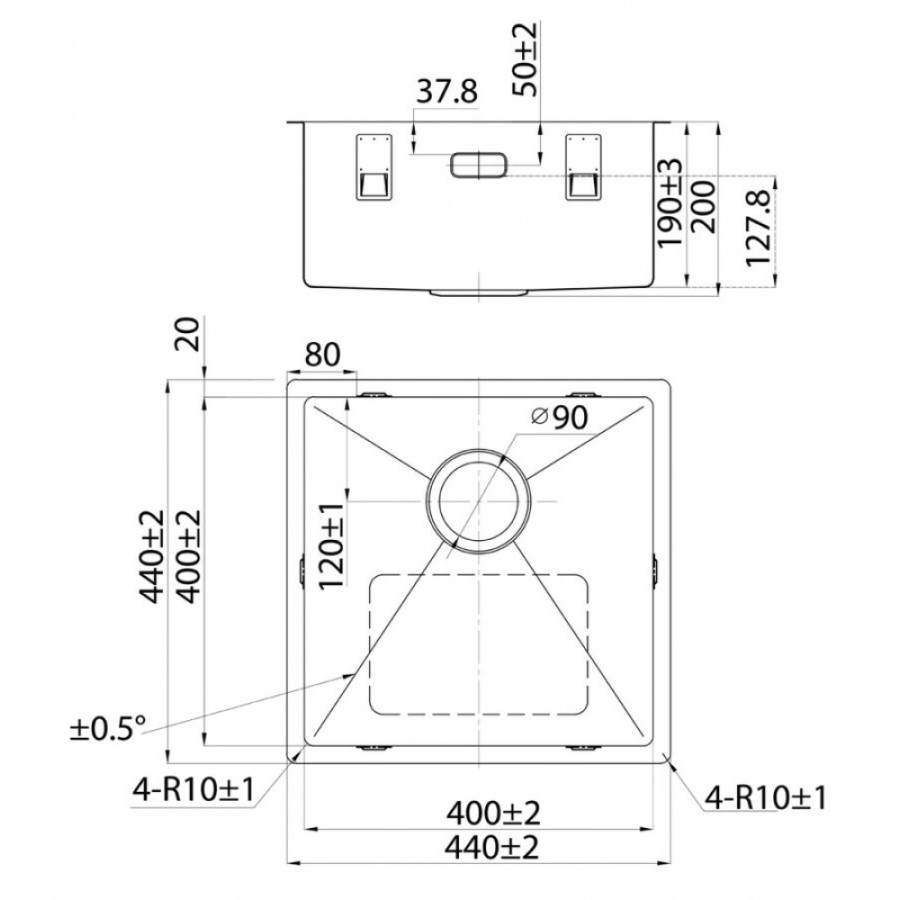 Мойка кухонная Iddis Edifice EDI44G0i77 44 см, 1 чаша, графит