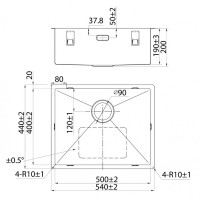 Мойка кухонная Iddis Edifice EDI54G0i77 54 см, 1 чаша, графит