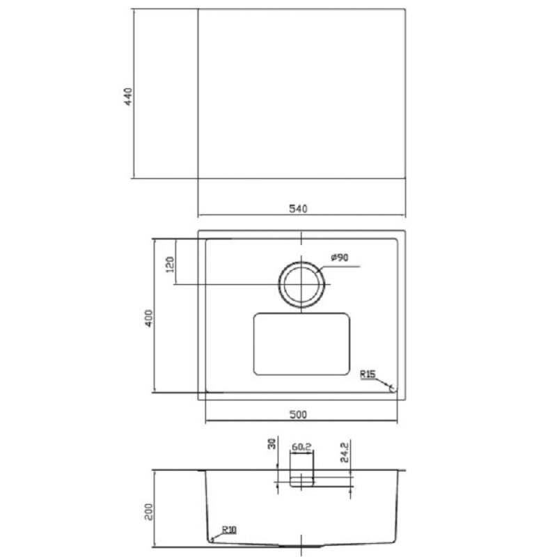 Мойка для кухни Iddis Edifice EDI54S0i77, 54 х 44 см, нержавеющая сталь