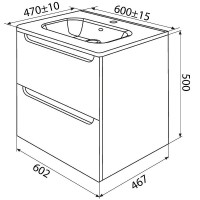 Тумба с раковиной Iddis Edifice EDI60D0i95K, 60 см, подвесная, темно-серый