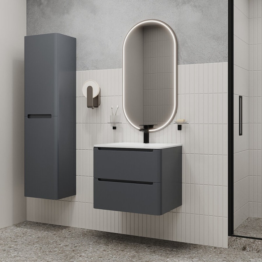 Тумба с раковиной Iddis Edifice EDI60D0i95K, 60 см, подвесная, темно-серый