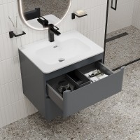 Тумба с раковиной Iddis Edifice EDI60D0i95K, 60 см, подвесная, темно-серый