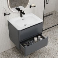 Тумба с раковиной Iddis Edifice EDI60D0i95K, 60 см, подвесная, темно-серый
