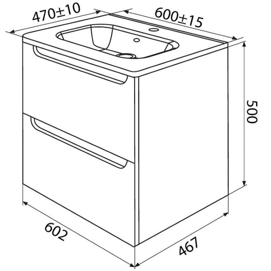 Тумба с раковиной Iddis Edifice EDI60L0i95K, 60 см, подвесная, светло-серый