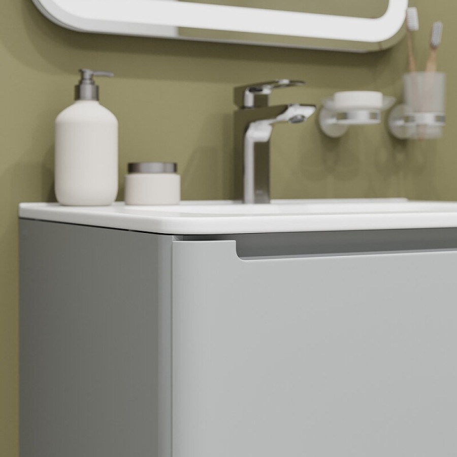Тумба с раковиной Iddis Edifice EDI60L0i95K, 60 см, подвесная, светло-серый