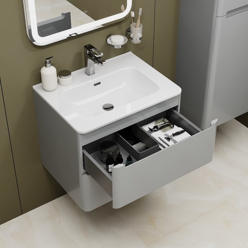 Тумба с раковиной Iddis Edifice EDI60L0i95K, 60 см, подвесная, светло-серый