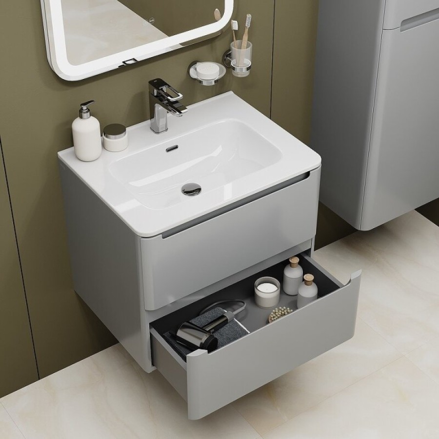 Тумба с раковиной Iddis Edifice EDI60L0i95K, 60 см, подвесная, светло-серый