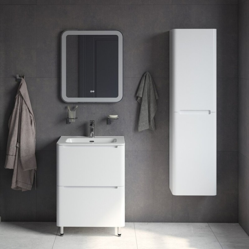 Тумба под раковину Iddis Edifice 60 см подвесная, 2 ящика, белый, EDI60WFi95