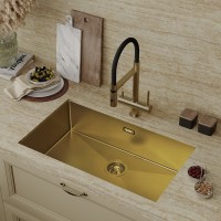 Мойка кухонная Iddis Edifice EDI74B0i77 74 см, 1 чаша, золото матовое