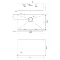 Мойка кухонная Iddis Edifice EDI74B0i77 74 см, 1 чаша, золото матовое