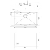 Мойка кухонная Iddis Edifice EDI74G0i77 74 см, 1 чаша, графит