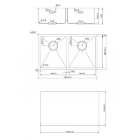Мойка кухонная Iddis Edifice EDI75S2i77 74.5 см, 2 чаши, сатин