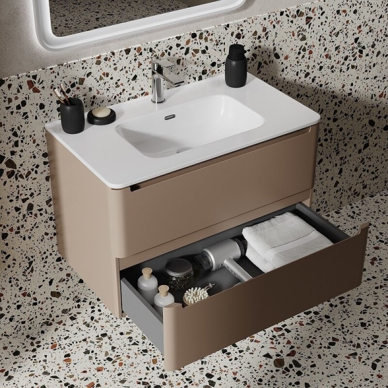 Тумба с раковиной Iddis Edifice EDI80C0i95K, 80 см, подвесная, капучино