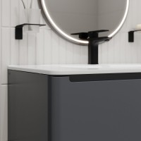 Тумба с раковиной Iddis Edifice EDI80D0i95K, 80 см, подвесная, темно-серый