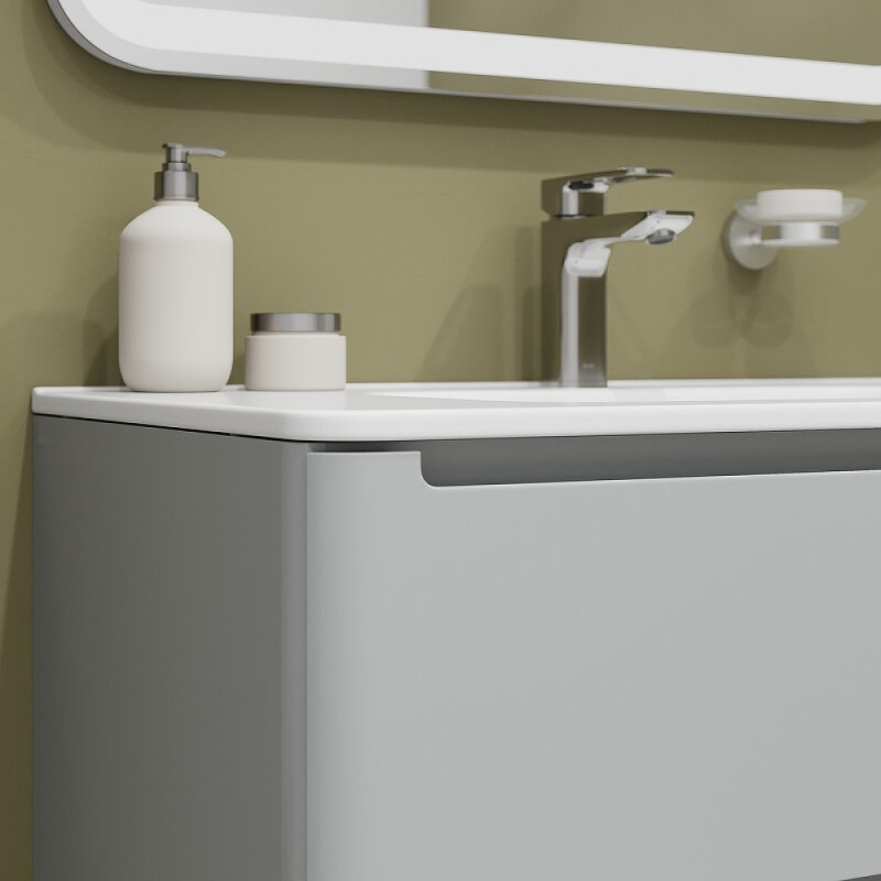 Тумба с раковиной Iddis Edifice EDI80L0i95K, 80 см, подвесная, светло-серый