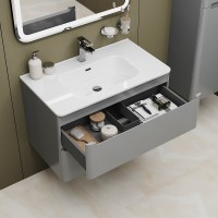 Тумба с раковиной Iddis Edifice EDI80L0i95K, 80 см, подвесная, светло-серый