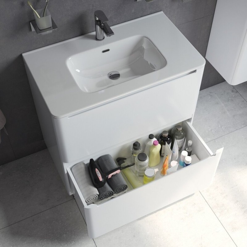 Тумба под раковину Iddis Edifice 80 см подвесная, 2 ящика, белый, EDI80WFi95
