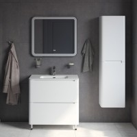 Тумба с раковиной Iddis Edifice 80 см подвесная, 2 ящика, белый, EDI80WFi95K