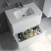 Тумба с раковиной Iddis Edifice 80 см подвесная, 2 ящика, белый, EDI80WFi95K