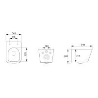 Инсталляция Elsen, с безободковым унитазом Ceramicanova Metric Rimless, сиденье микролифт, EIN500.1120/CN3007