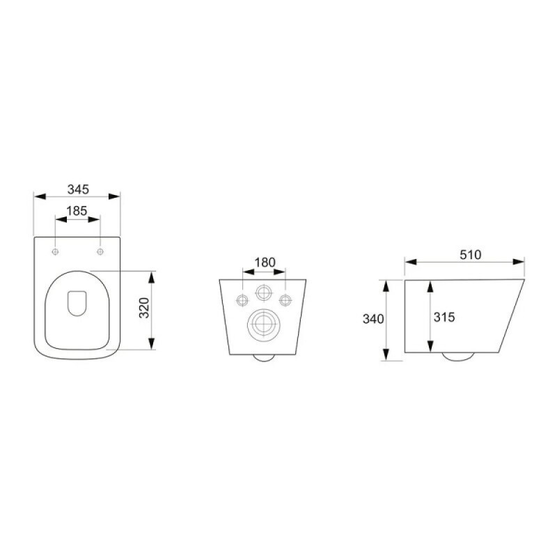 Инсталляция Elsen, с безободковым унитазом Ceramicanova Metric Rimless, сиденье микролифт, EIN500.1120/CN3007