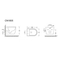 Инсталляция Elsen с безободковым унитазом Ceramicanova Mia Rimless сиденье микролифт, EIN500.1120/CN1805, сантехфарфор