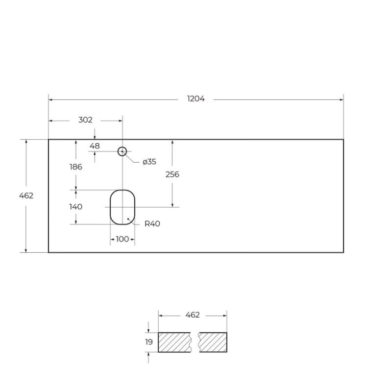 Столешница BelBagno 120 см, МДФ, цвет Bianco Opaco, левая/правая, EK-120-AS-BO-L/EK-120-AS-BO-R