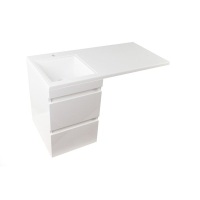Тумба под раковину Style Line Даллас 100 СС-00000567 Люкс Plus, 100 см, подвесная, белая, левая