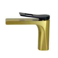 Смеситель для раковины Bronze de Luxe Element EL02GB, матовое золото/черный матовый