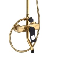 Душевая система Bronze De Luxe Element EL77GB, матовое золото/черный матовый
