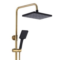 Душевая система Bronze De Luxe Element EL77GB, матовое золото/черный матовый