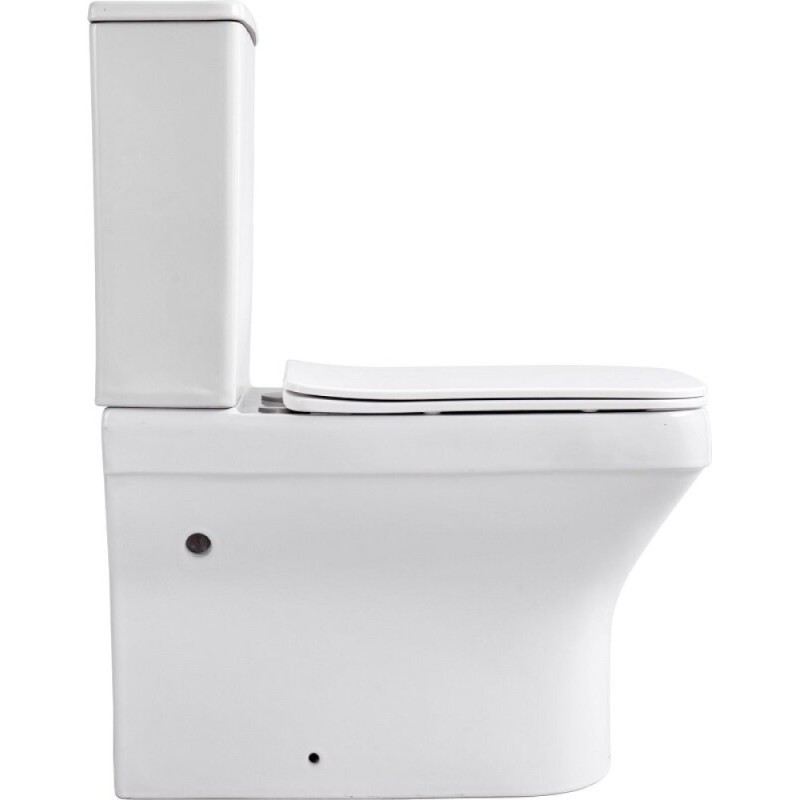 Унитаз-компакт безободковый Aquanet Elegant C1 LX-2914 243546, Elegant C1/273787, крышка микролифт, цвет белый