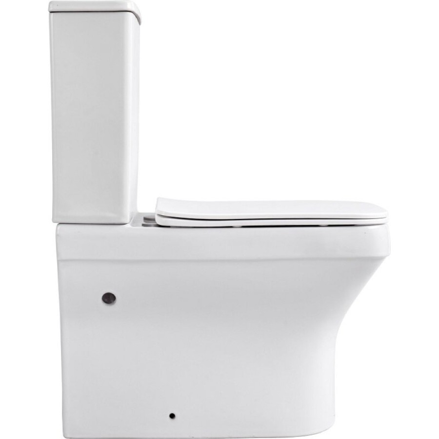 Унитаз-компакт безободковый Aquanet Elegant C1 LX-2914 243546, Elegant C1/273787, крышка микролифт, цвет белый