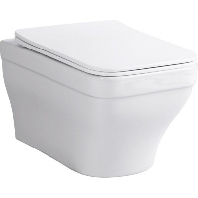 Подвесной безободковый унитаз Aquanet Elegant W 280960, крышка микролифт, цвет белый