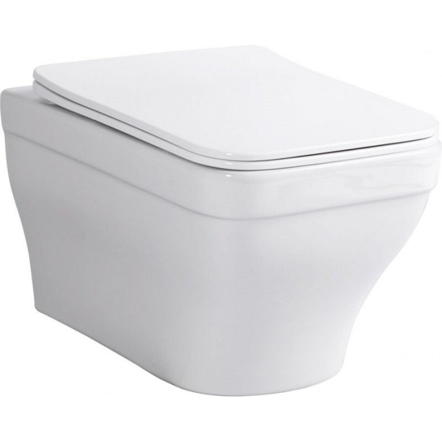 Подвесной безободковый унитаз Aquanet Elegant W 280960, крышка микролифт, цвет белый
