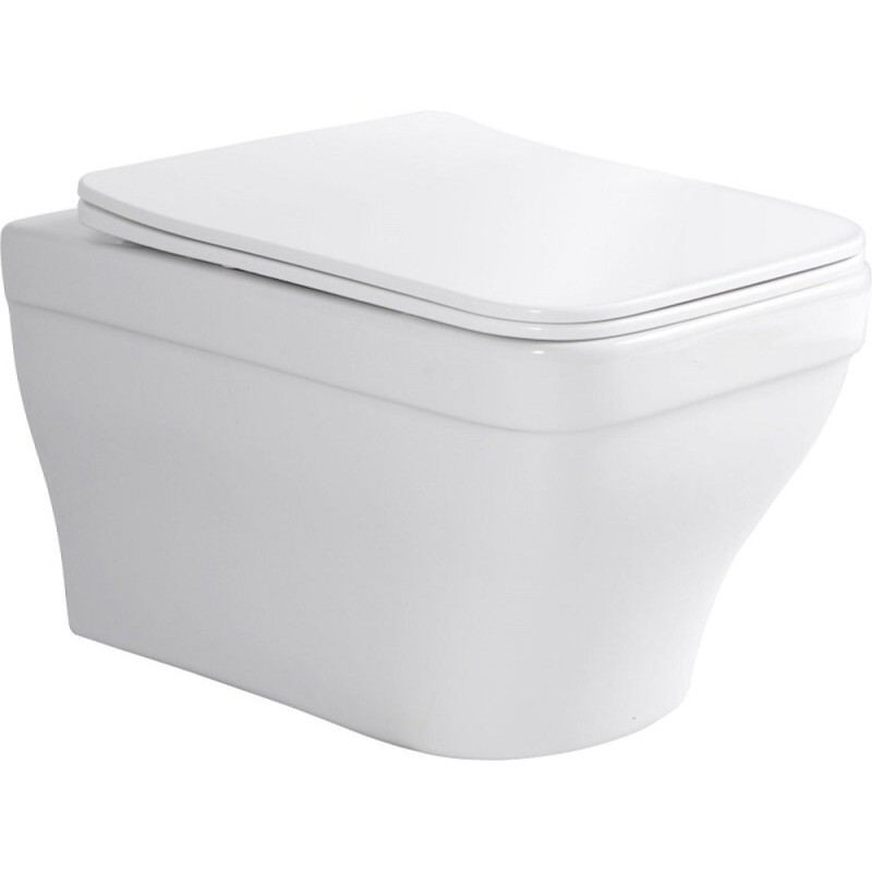 Подвесной безободковый унитаз Aquanet Elegant W 280960, крышка микролифт, цвет белый