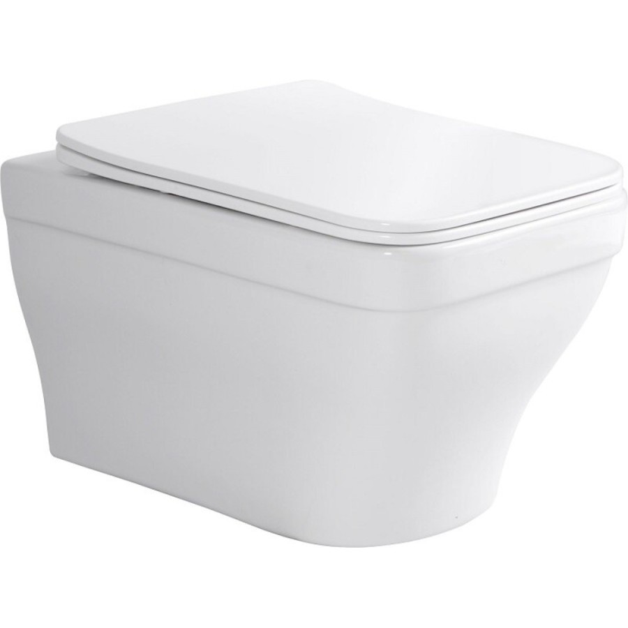 Подвесной безободковый унитаз Aquanet Elegant W 280960, крышка микролифт, цвет белый