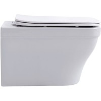 Подвесной безободковый унитаз Aquanet Elegant W 280960, крышка микролифт, цвет белый