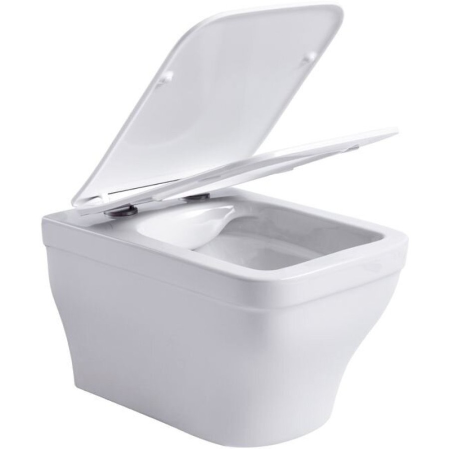 Подвесной безободковый унитаз Aquanet Elegant W 280960, крышка микролифт, цвет белый