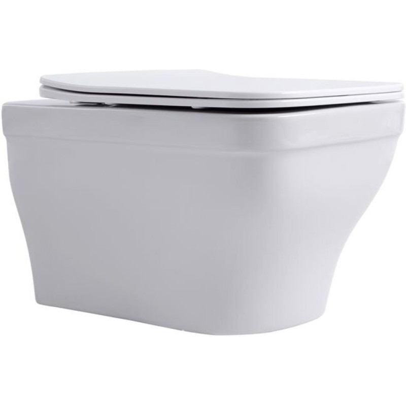 Подвесной безободковый унитаз Aquanet Elegant W 280960, крышка микролифт, цвет белый