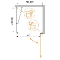 Душевой уголок Cezares ELENA-W-A-1-80-C-Cr, 80 x 80 см, стекло прозрачное, профиль хром