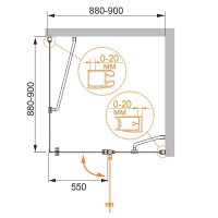 Душевой уголок Cezares ELENA-W-A-12-90-C-Cr, 90 x 90 см, стекло прозрачное, профиль хром