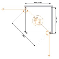 Душевой уголок Cezares ELENA-W-A-2-90-C-Cr, 90 x 90 см, стекло прозрачное, профиль хром