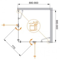 Душевой уголок Cezares Elena ELENA-W-A-22-90-C-Cr, 90 х 90 см, стекло прозрачное, профиль хром