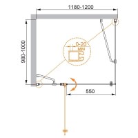 Душевой уголок Cezares ELENA-W-AH-1-120/100-C-Cr, 120 x 100 см, стекло прозрачное, профиль хром
